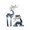 Icy Giftware Jeweled Antler Deer Christmas Decoration - 13.75" - Clear and Gold - Set of 4